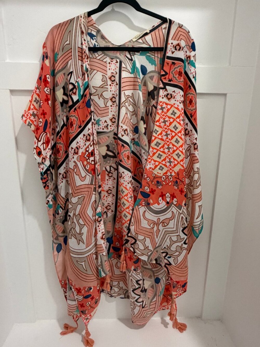 Boho Kimono Tassel Cover Up Lightweight Festival Beach Wrap One Size